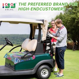 10L0L Universal Golf Cart Seat Cover Blanket Cushion Cover for EZGO TXT RXV/Club Car DS Precedent,Seat Towel for 2/4 Person Seats Suitable for All Weather(Mandala)