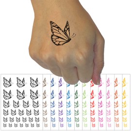 Flying Butterfly Temporary Tattoo Water Resistant Fake Body Art Set Collection - Light Pink (One Sheet)