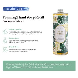 ROMIIE ZOI Foaming Hand Soap Refill, Palm Breeze, Gentle & Moisturizing Formula for Home & Kitchen, 1 L/ 33.8 FL OZ