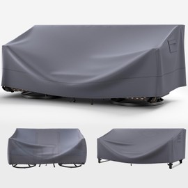 Belord Waterproof Outdoor Furniture Cover - 600D High Density Oxford Fabric Patio Furniture Covers with Windproof Buckle Straps, Grey Patio Table Chairs Sofa Cover up to 83L x 34W x 28H Inches