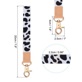 PATIKIL 7.8" Keychain Wristlet, Key Chain Wristlet Bracelet Braided Lanyard Car Key Wrist Strap Keychain Key Holder with Single Ring for Car Keys Wallet ID Card Phone, Black White