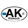 US Decal, Inc. Klawock, Alaska Oval Sticker with State Flag