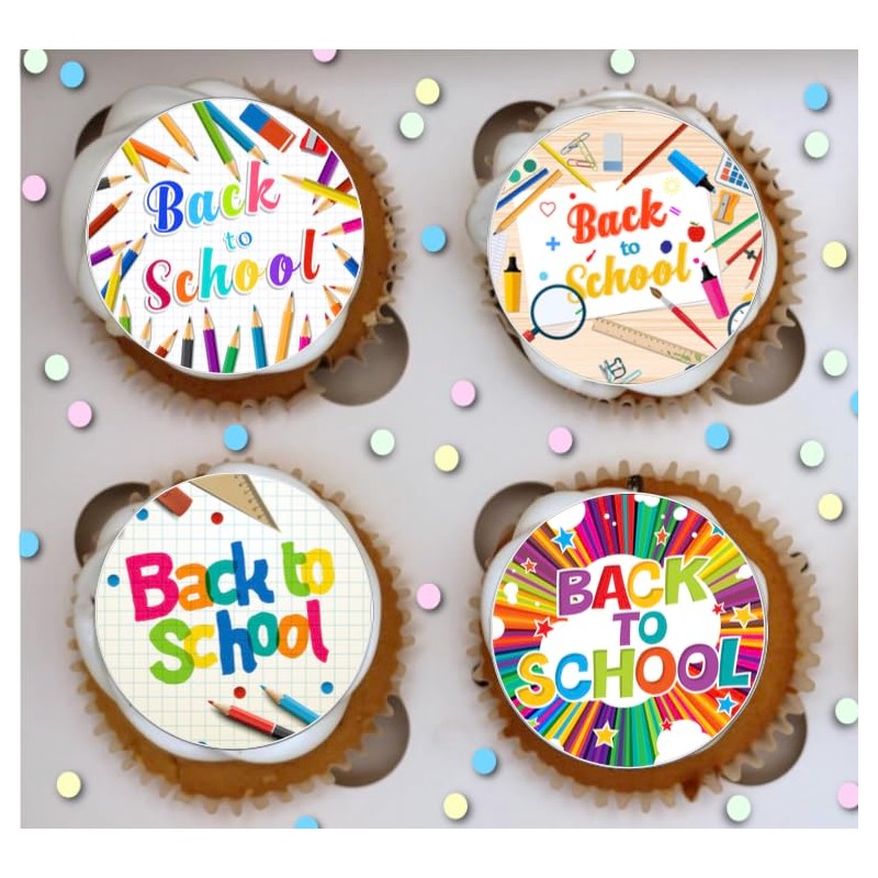 24 x PRE CUT BACK TO SCHOOL EDIBLE WAFER CARD