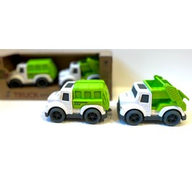 Toddler Car Toys Set for 1-3 Year Old, BPA Free, Phthalates Free, PVC Free, Truck, Garbage Truck, Christmas Birthday Gifts for 2 3 4 Year Boy Girl, Dishwasher Safe, Pretend Play, Beach, Stroller Toys