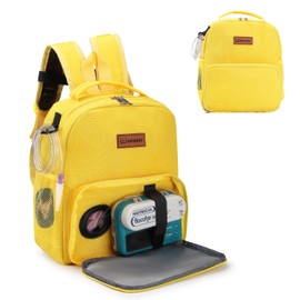WAIBIBABU Feeding Tube Backpack for Kids,Feeding Tube Backpack for Feeding Tube G Tube J Tube GJ Tube,Portable Backpacks Enteral Feeding Pump Portable Backpacks(Yellow)
