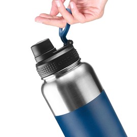 Asobu BPA Free Mighty Stainless Steel Water Bottle with Easy Grip and Easy Access Spout, Keeps Hot/Cold for 12/24 Hours (Blue)