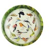 Colourful Round Tin Tea/Drinks Tray - British GARDEN BIRDS Design