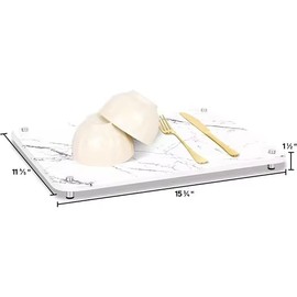 Stone Drying Mat for Kitchen Counter - Large Diatomaceous Earth Dish Drying Mat with Non-Slip Steel Legs - Fast Drying Stone Mat for Sink - White (SDDM-WL-01)