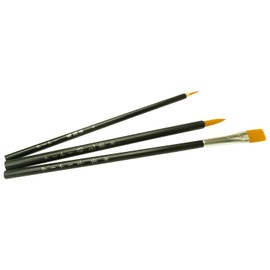 Turner GA1904B Black Axis Design Brush, Set of 3, Face Brush, Coloring Brush, Flat Brush, Nylon Hair