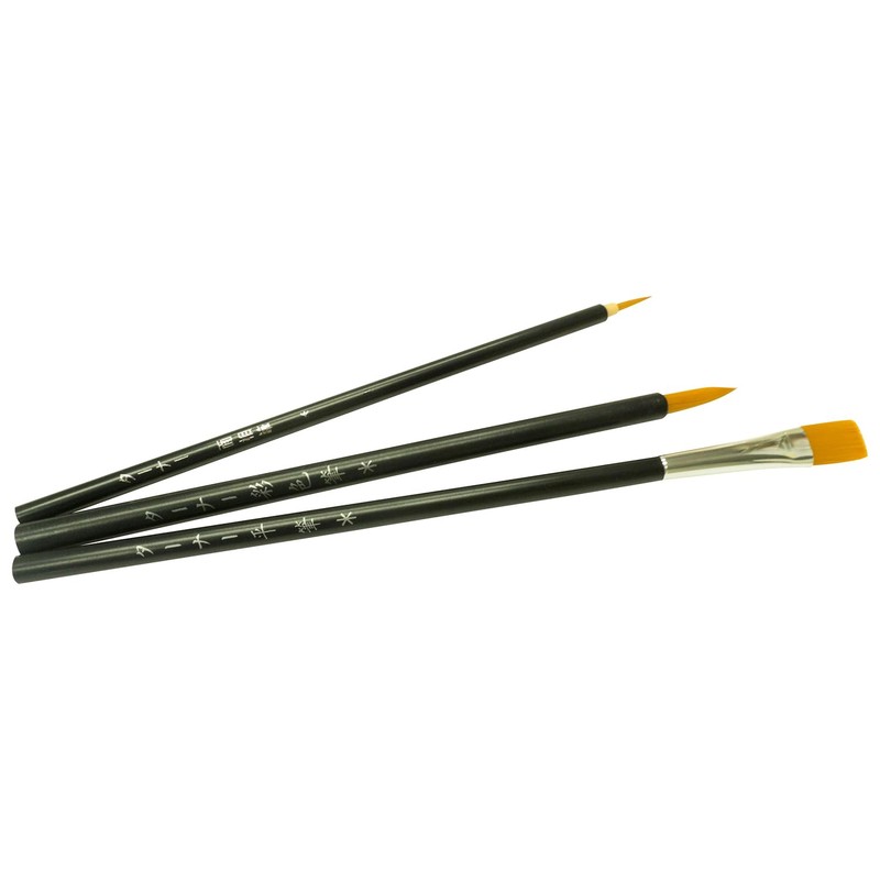 Turner GA1904B Black Axis Design Brush, Set of 3, Face