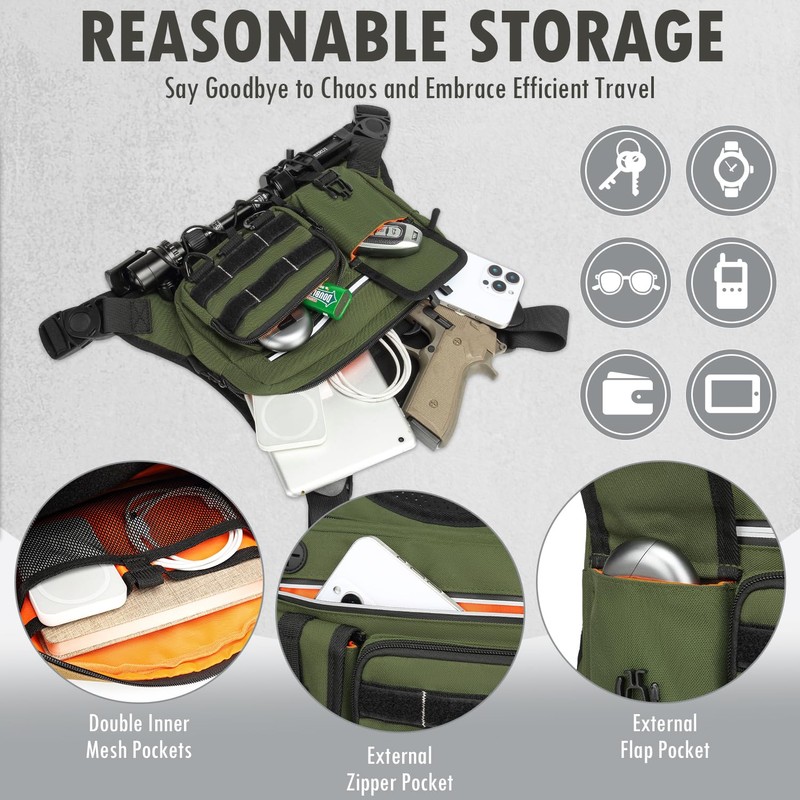 BlesMaller Tactical Chest Bag Green