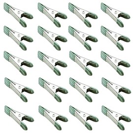 20pcs 2" Inch long Metal Spring Clips Clamps -Lot of 20-wholesale Bulk-PVC Dipped (Green, 2inch)