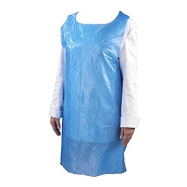 PREMIUM QUALITY 100x Blue Disposable Aprons for Adults - Waterproof Apron Pack - Plastic Aprons Medical Virus Protection - PPE Aprons Disposable - Throw Away Single Use Aprons