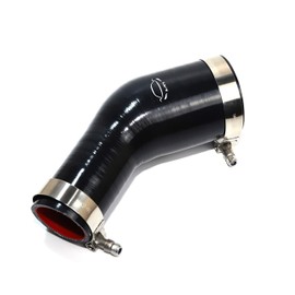 TenkeAuto High Performance 4-Ply Reinforced 2.25"-3" ID 45 Degree Elbow Reducer Coupler Silicone Hose With T Bolt Clamp for Turbo/Intercooler/Piping (2.25"-3" Black)