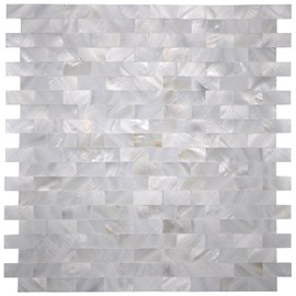 Art3d Mother of Pearl Shell Mosaic Tile for Kitchen Backsplash/Shower Wall Tile, 12" x 12" Groutless Subway