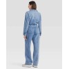 Universal Thread Women's Long Sleeve Utility Baggy Denim Jumpsuit -