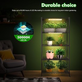 LED Grow Lights for Shelves 4pack, Grow Lights for Indoor Plants,616LEDs Full Spectrum Grow Lights for Under Cabinet Plant, Grow Lamp with 3/9/12H Timer,10 Dimmable Levels for Plants Growing