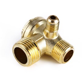 Zinc Alloy Check Valve Compressor, 1/2, 3/8 Inch Air Compressor One Way Valve 90 Degree Three Way Direction Control Tool