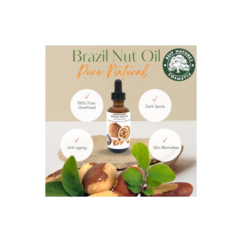 Best Nature's Cosmetics Aceite Virgen Orgánico de Nuez de Brasil