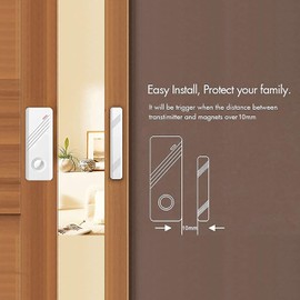 Wolf-Guard 433MHz MC-03B Door Window Sensor for Home Guard System,Power Switch,Emergency Button