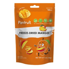 PANFRUIT Freeze-Dried Mango Snacks – 100% Natural, No Sugar Added, GMO-Free, Gluten-Free – 4 Individual Packs (0.71 oz) – Healthy Crunchy Fruit Snack for Kids & Adults