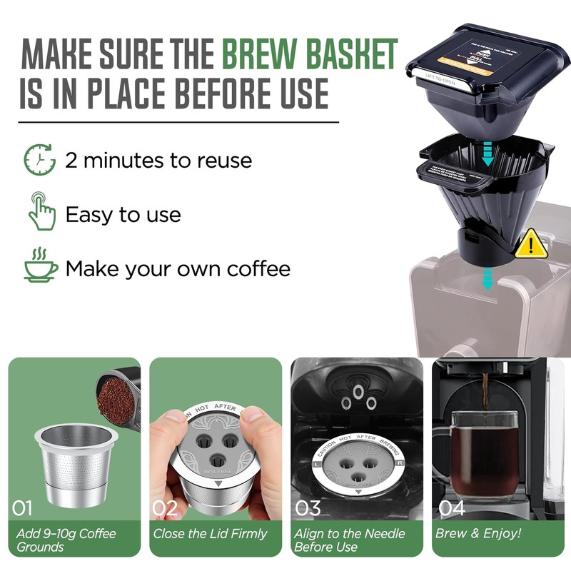 Ninja Reusable Coffee Pod: VIVI SKY Upgraded Stainless Steel Refillable