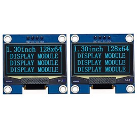 Haldzemo 1.3 inch OLED Display Module I2C IIC 128x64 LCD Screen S H1106 12864 Compatible Arduino (2 Pack, Blue)