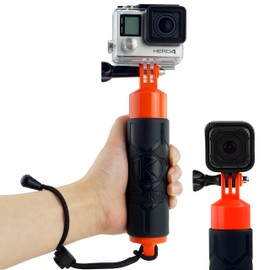 CamKix Premium Floating Hand Grip Compatible with Gopro Hero 7, 6, 5, 4, Session, Black, Silver, Hero+ LCD, 3+, 3, 2, 1 Floating Hand Grip