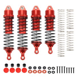 RACWD RC Shock Absorber for 1/10 ARRMA 3S VORTEKS 4X4 BLX Upgrades Parts #ARA4305V3, Front Rear RC Shock Absorber 110mm 90mm, Aluminum Hop Ups for #ARA330722, #ARA330723 (Red)