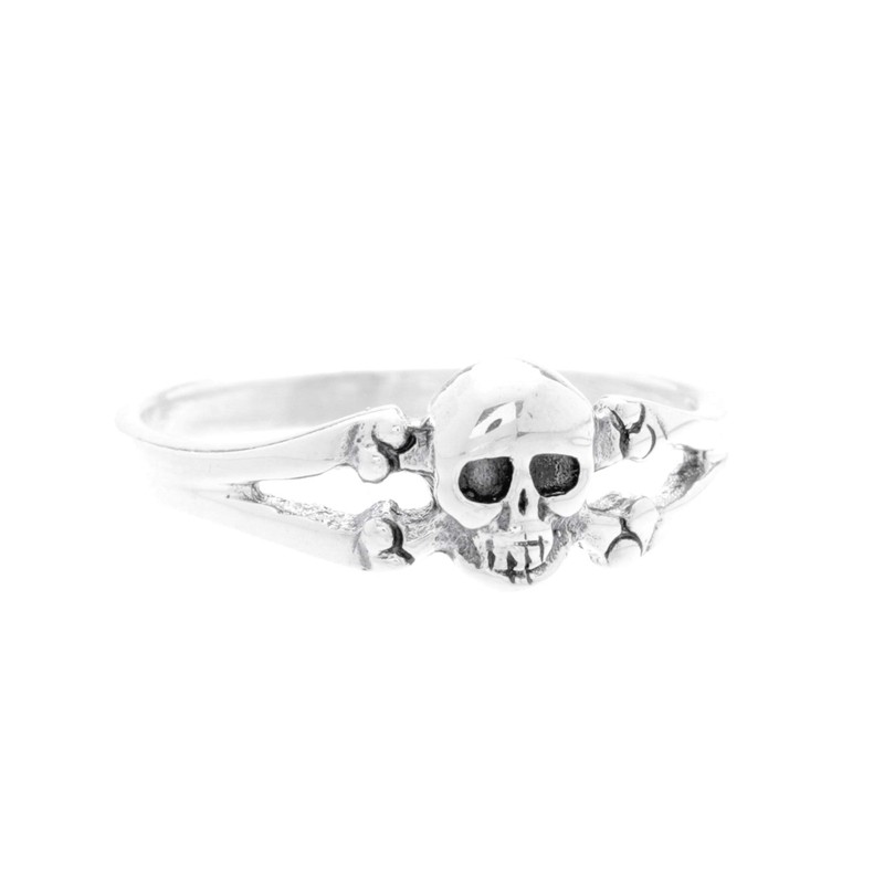 Windalf Skult Women's Ring 7 mm Skull Alchemist Silver Ring