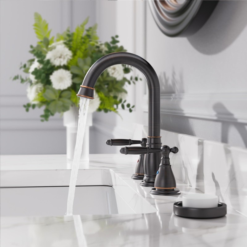 Phiestina 2-Handle 8 Inch 3 Hole Oil Rubbed Bronze Widespread