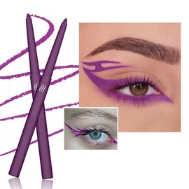 Wavuketu Purple Eyeliner Pencil Waterproof Dark Purple Eyeliner for Women Retractable purple gel eyeliner Long Lasting Smudge-proof Hypoallergenic (09#)