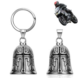 Csuntikulo Lucky Charm Biker Motorcycle Keyring Guardian Bell Motorcycle Bell Motorcycle Bell Guardian Bell Motorcycle Lucky Charm Guardian Bell Guardian Bell Motorcycle Bell, silver