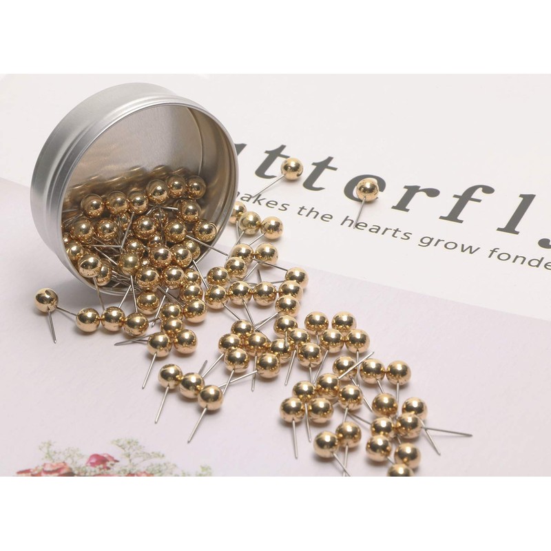 Tupalizy 100PCS 1/4 Inch Small Round Head Map Tacks Pins