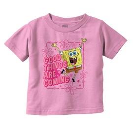 Spongebob Good Things are Coming Toddler Boy Girl T Shirt Pink