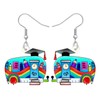 BONSNY Dangle Novelty Funny Teacher Truck Van School Bus Earrings