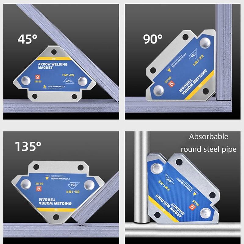 Gjyia 4pcs Triangle Welding Positioner with Magnetic 45° 90° 135°