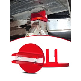 Chelhead Universal Magnetic Jack Pad Aluminum Tank Magnetic Embedded Adapter 2 Ton Floor Jack Pad Compatible with Most Vehicles Red with Protective Pad Set of 2