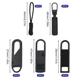 16 Pcs Zipper Pulls, 5 Types Replacement Zipper Puller Tabs for Purse, Jackets, Clothes, Jeans, Suitcase, Luggage, Backpacks, Traveling Cases
