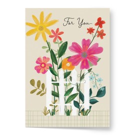 Designer Pop!, Birthday Pop-Up Greeting Card – Floral Design and 3D Flower Garden Card for Friends, Family and Special Someones (1 Card with 1 Yellow Envelope)