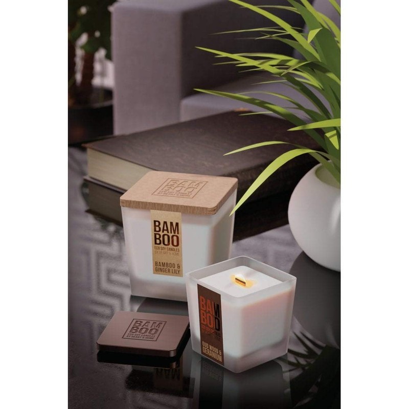 Heart & Home Bamboo Small Jar - Cedarwood & White