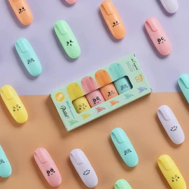 enlegend 6 Piece Mini Highlighter Pen Kawaii Stuff Back to School Supplies Pastel Color Chisel Tip Cute Design Gift Highlighter Marker