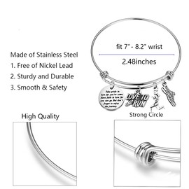 Runner Bracelet Running Gift Track Gift Marathon Runner Inspirational Jewelry Take Pride In How Far You Have Come（Silver）