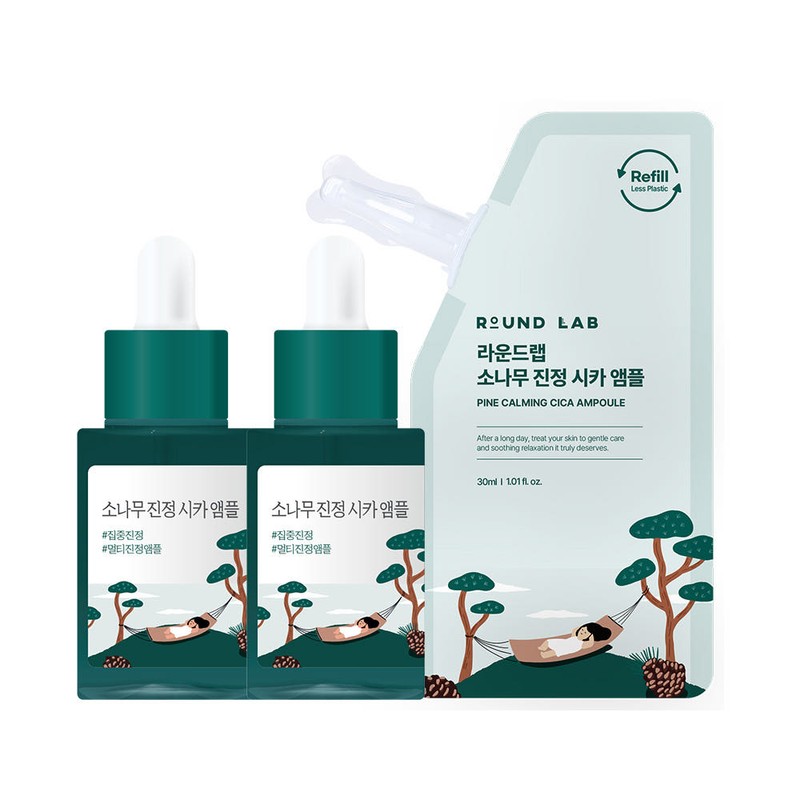 roundlab 라운드랩 소나무 진정 시카 앰플 30ml 2개 + 리필