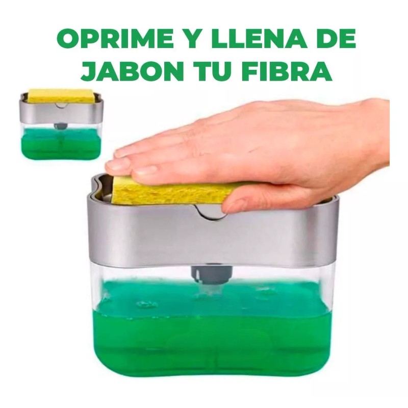 EGTMA Dispensador De Jabón Para Cocina Con Fibra Líquido Limpieza