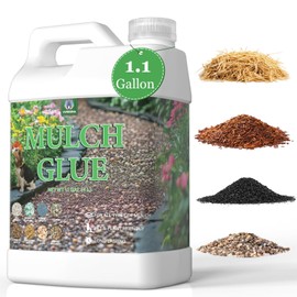Mulch Glue for Landscaping 1.1Gallon, Rock Glue Pea Gravel Stones Binder, Long-Lasting Strong Safe Bond Lock Rubber Mulch for Cypress, Lawn, Patio, Garden