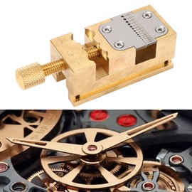 ZIZEV Mini Flat Clamp, Mini Bench Vice Clamp Opening Parallel Table Vise for Watch Repairing Sculpture Craft Jewelry DIY Carving Tool, 0.2-1.5mm Hole Dia Watchmaker Wheel Pointers Tool