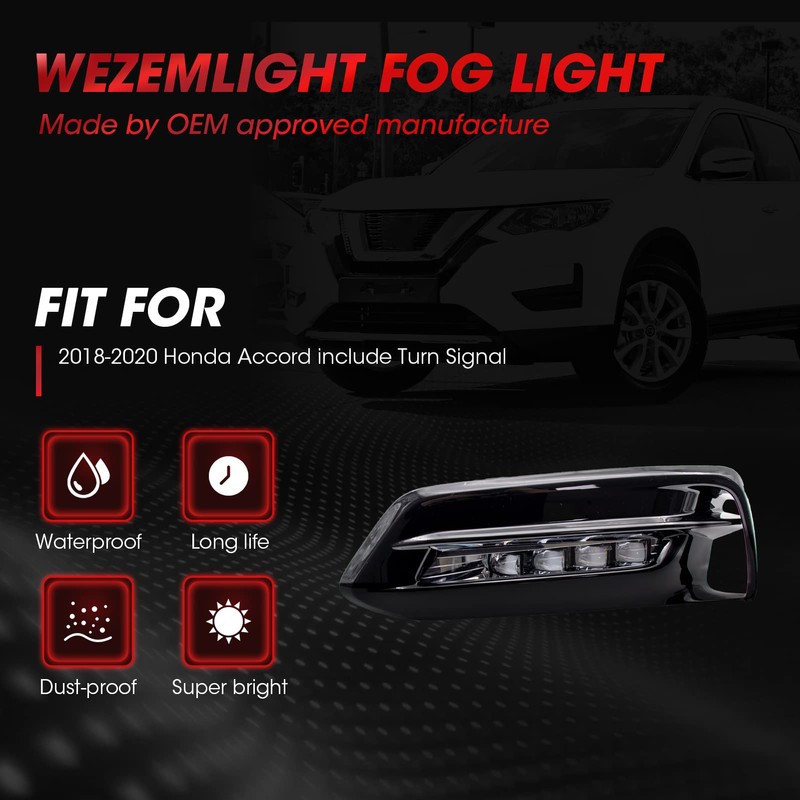 WEZEMLIGHT LED DRL Turn Signal Fog Lights Lamps Assembly Replacement