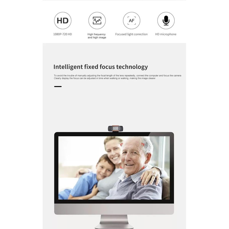 HD-Webcam USB 1080P,AutoFocus,Latest PC Camera with Bulit-in Microphone,Plug and Play