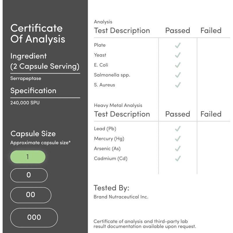 Double Wood Supplements Serrapeptase 240,000 SPU Max Potency (120 Veggie